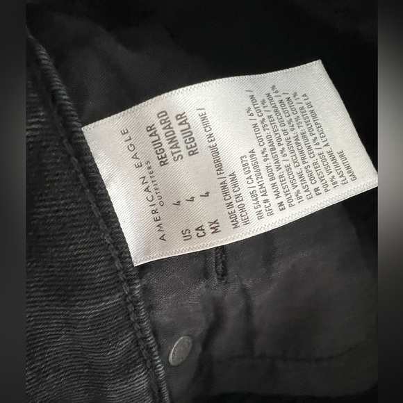 American Eagle Outfitters Distressed Black Straight Leg Jeans - Picture 6 of 6